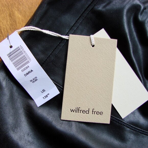 Aritzia Wilfred Free Black Daria Pant Vegan Leather ASO Kendall NEW Large - Picture 15 of 16
